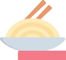 A bowl of noodles with chopsticks on top vector