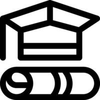 A black and white image of a graduation cap and diploma vector