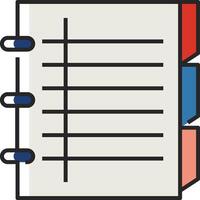 A notebook with a pen and paper inside vector