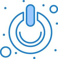 A blue button with a circle around it vector