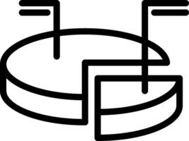 A pie chart with arrows pointing to the left and right vector