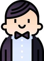 A cartoon man in a tuxedo with a bow tie vector