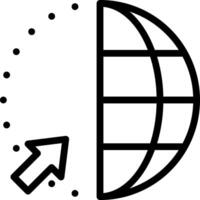 A globe with an arrow pointing to it vector