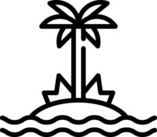 An island with a palm tree and waves vector