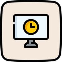 A computer monitor with a clock icon vector