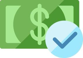 Money icon with check and dollar sign vector