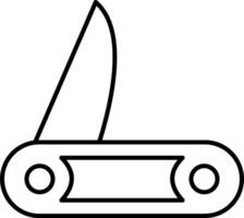 A black and white drawing of a knife vector