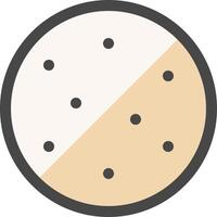 A cookie with a black dot on it vector