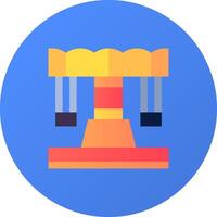 A colorful icon of a swing on a blue background vector