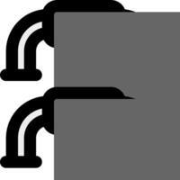 A black and white image of two pipes vector
