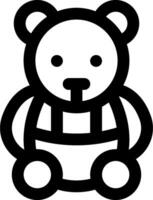 A black and white bear with a bow on its head vector