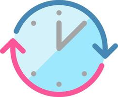 A clock with arrows pointing to the left and right vector