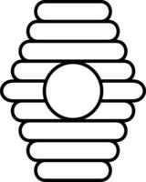 A black and white drawing of a bee hive vector