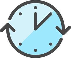 A clock icon with arrows pointing to the left and right vector