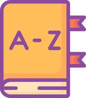 A book with the letter a and a z on it vector