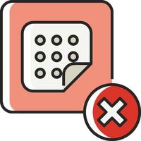 A button with a cross and a red circle vector