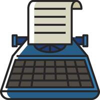 A typewriter with a paper sheet on top vector