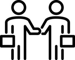 Two people shaking hands with a briefcase vector
