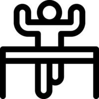 A black and white icon of a person jumping on a trampoline vector