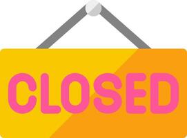 A closed sign hanging on a wall vector