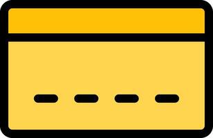 A yellow credit card with four dots on it vector