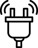 A black and white image of a plug with a wireless signal vector