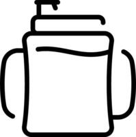 A black and white drawing of a water bottle vector