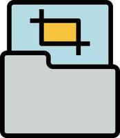 A folder icon with a yellow square vector