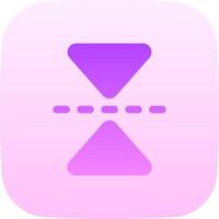 A purple and pink icon with an arrow pointing down vector