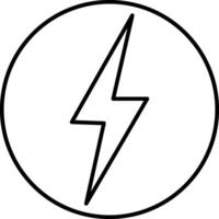 A black and white lightning bolt in a circle vector