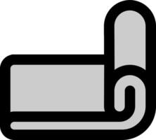 A black and white icon of a rolled up piece of paper vector