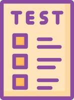 Test icon with check boxes and a purple background vector