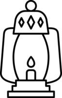 A black and white drawing of a lamp vector