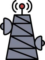 A cartoon of a tower with a radio antenna vector