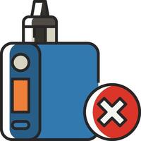 An electronic cigarette with a red cross and a no smoking sign vector