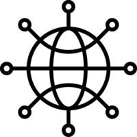 A globe with many connections around it vector