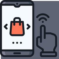 Mobile shopping cart icon vector