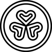 A black and white image of a clover in a circle vector