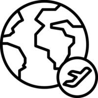 A globe with a plane and a plane icon vector