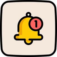 A yellow bell with a red dot on it vector