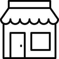 A black and white illustration of a store vector