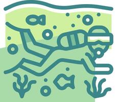 A scuba diver is swimming in the ocean vector