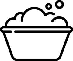 A black and white icon of a bowl filled with soap vector