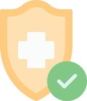 A shield with a cross and a tick vector