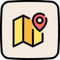 A map icon with a pin pointing to a location vector