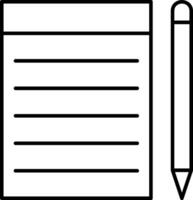 A pencil and paper icon on a white background vector