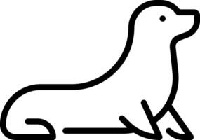 A black and white drawing of a seal vector