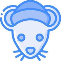 A mouse wearing a hat on a white background vector
