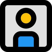 A person with a yellow dot on the face vector