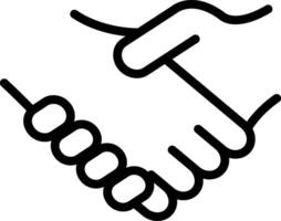 A black and white illustration of two hands shaking vector